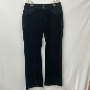 Votre Nom Jeans Black Suede Leather Front Denim Back Boot Cut Womens Size 14